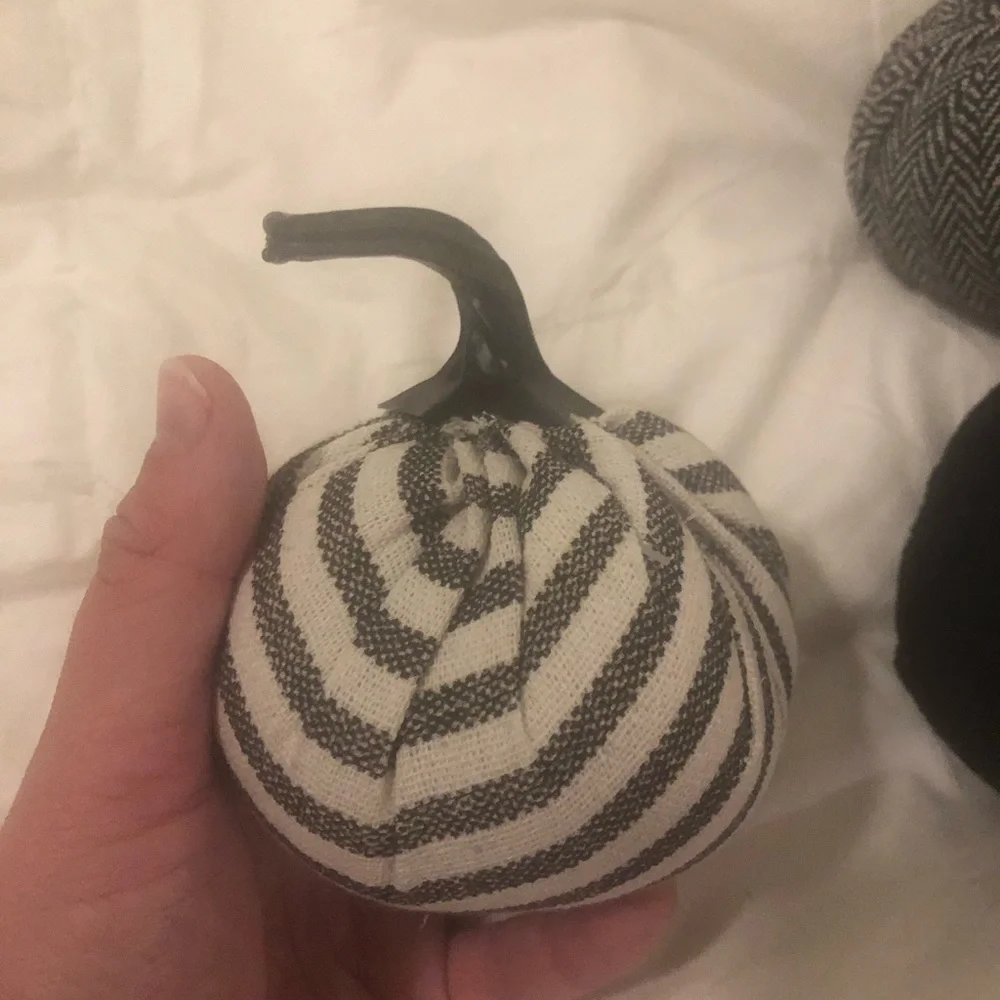 Set of Three Decorative Pumpkins 🤍🖤🎃